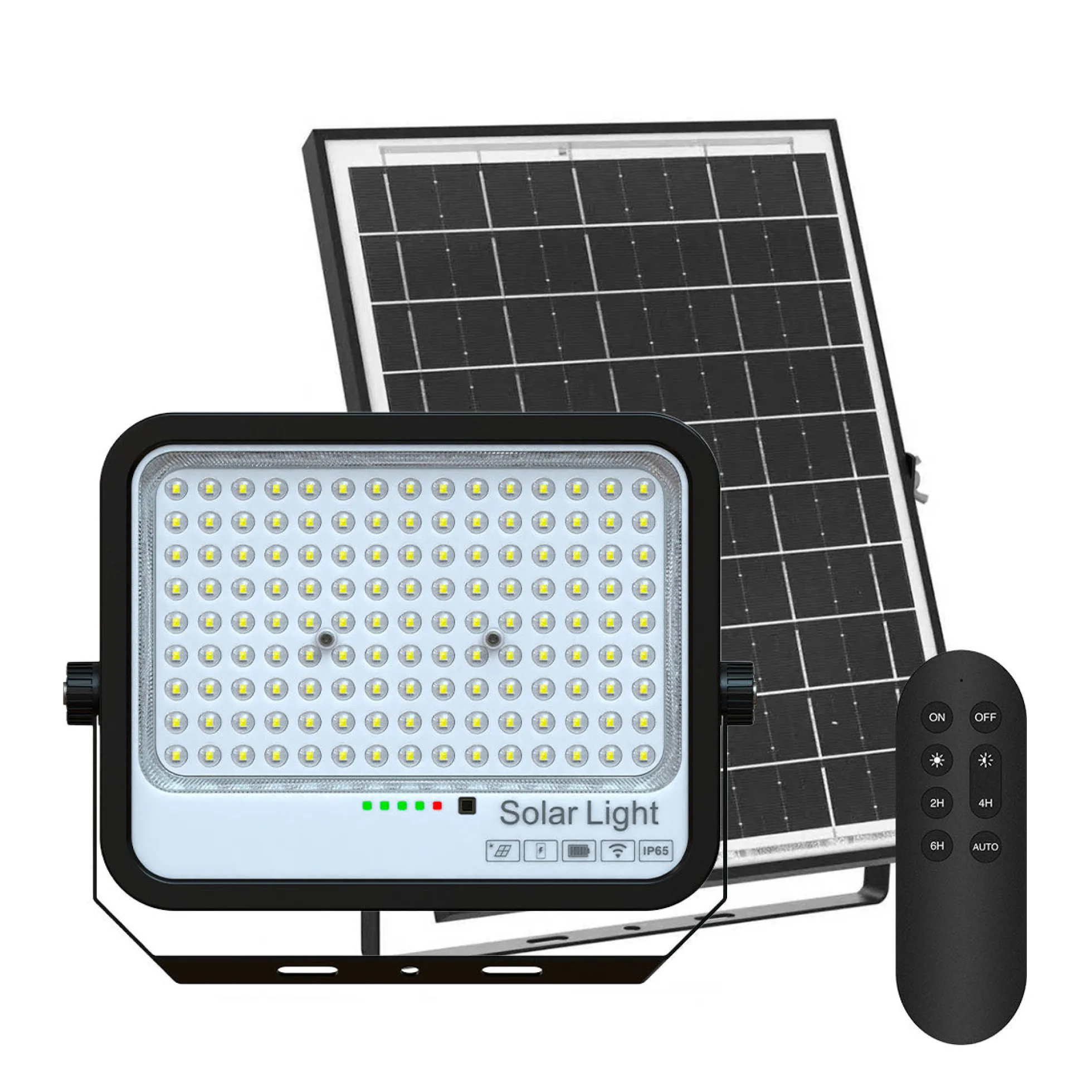 Proyector solar con panel y mando a distancia - 150W - 6500K - IP65