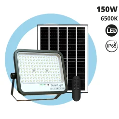 Proyector solar con panel y mando a distancia - 150W - 6500K - IP65