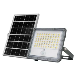 Proyector solar de seguridad 5W - Sensor PIR y mando a distancia - 4000K - IP65