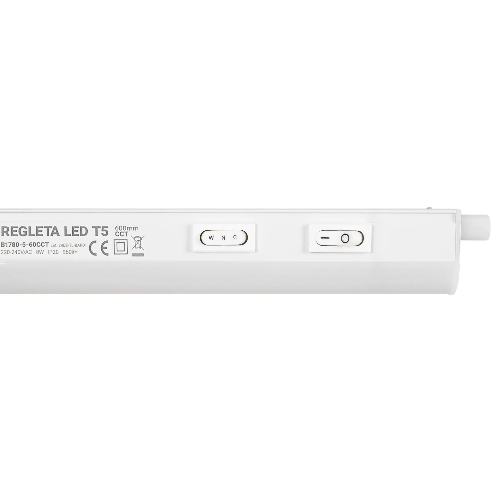 Regleta LED bajo mueble T5 - 8W - CCT - 60 cm - Opal