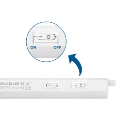 Regleta LED bajo mueble T5 12W CCT 90 cm | Luz blanca ajustable + interruptor