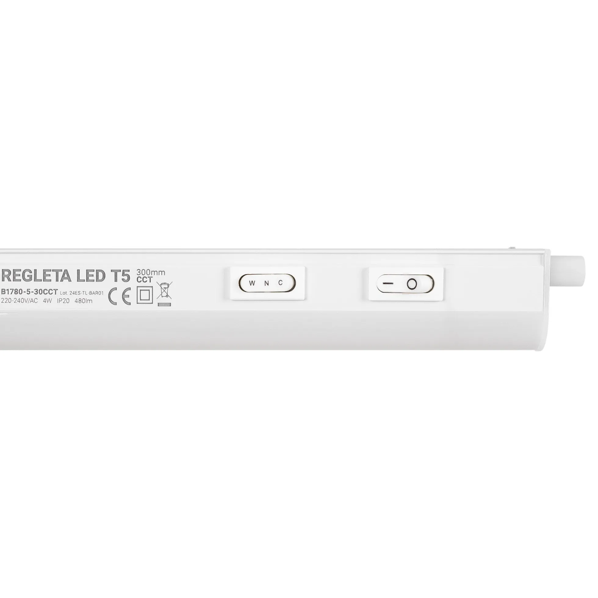 Regleta LED bajo mueble T5 - 4W - CCT - 30 cm - Opal