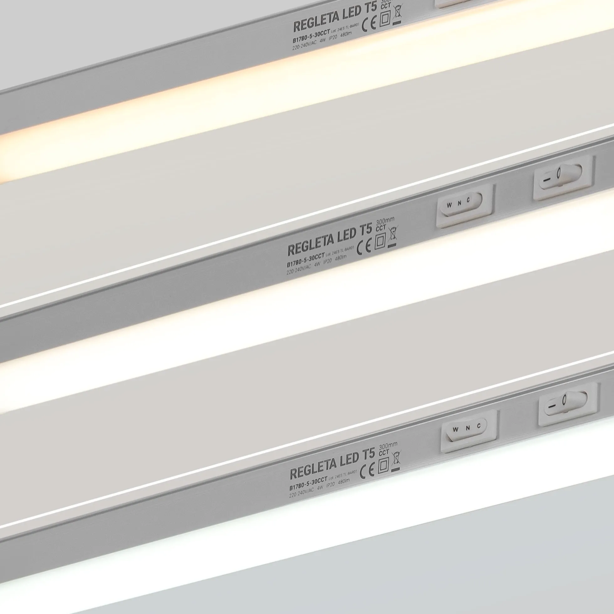 Regleta LED bajo mueble T5 - 4W - CCT - 30 cm - Opal