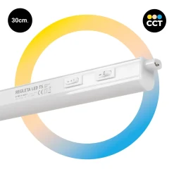 Regleta LED bajo mueble T5 - 4W - CCT - 30 cm - Opal