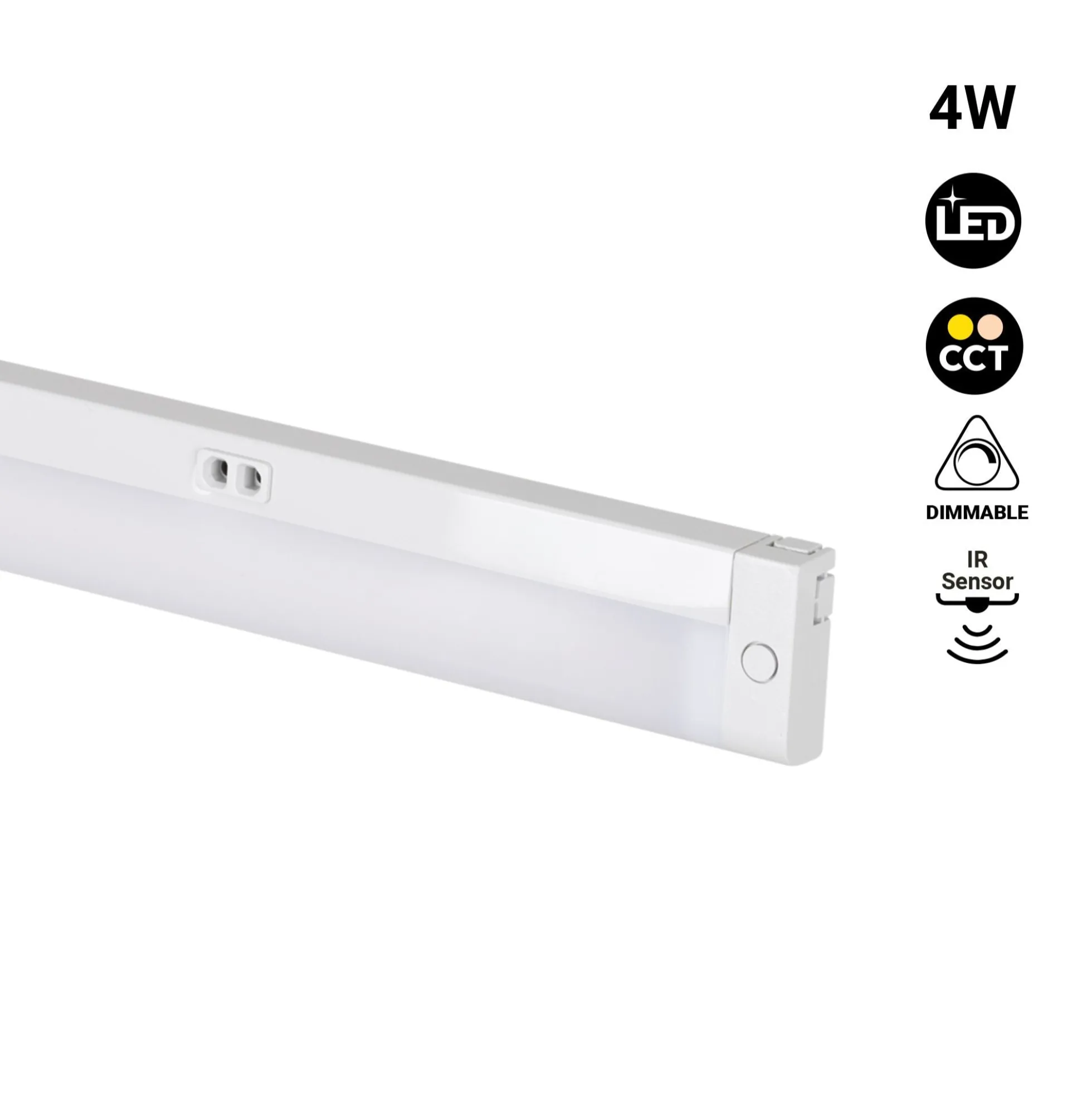 Regleta LED bajo mueble 4W - CCT - Con sensor IR - 30cm