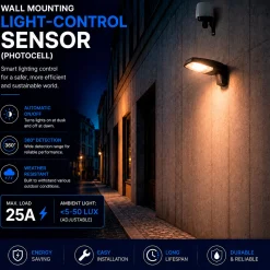 Sensor crepuscular de pared - 360º - 25A - IP66