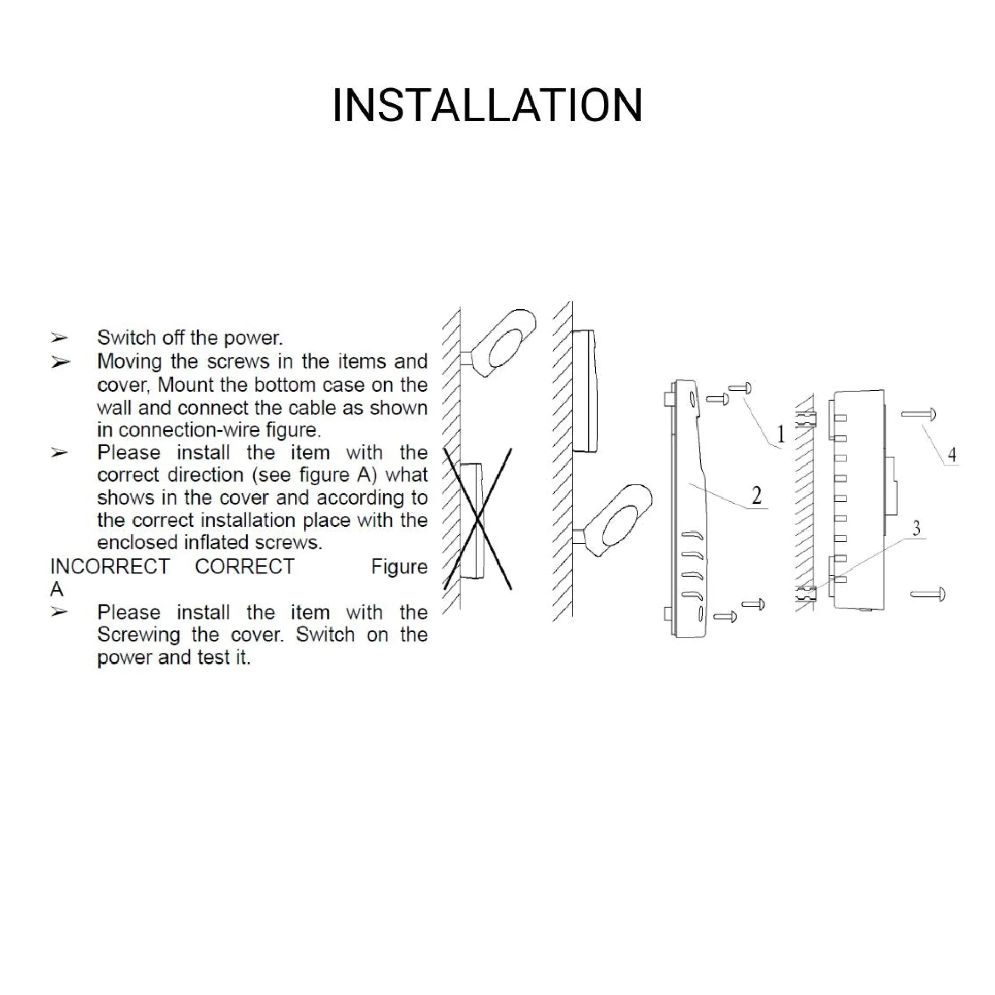 Sensor crepuscular de pared - Fotocélula automática - 220-240V AC