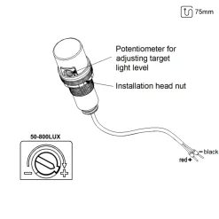 Sensor de luz fotoeléctrico Crepuscular 360º de superficie o empotrar - Regulación 1-10V-DC