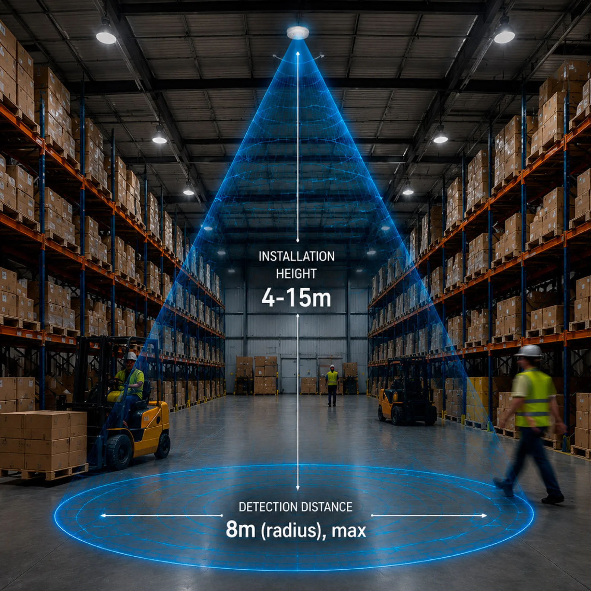 Sensor de movimiento microondas - Techos altos - 360º - 1000W - IP20