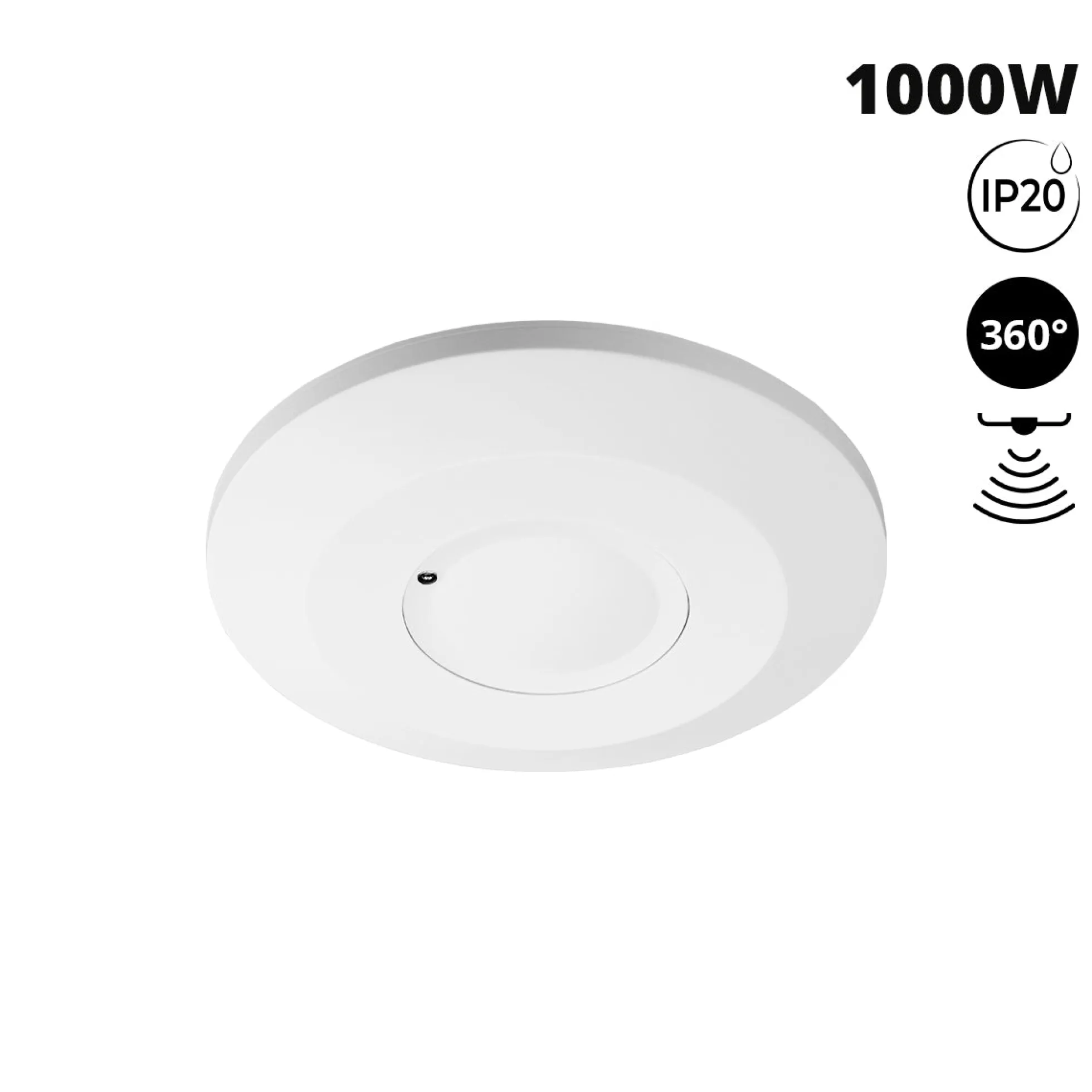 Sensor de movimiento microondas - Techos altos - 360º - 1000W - IP20