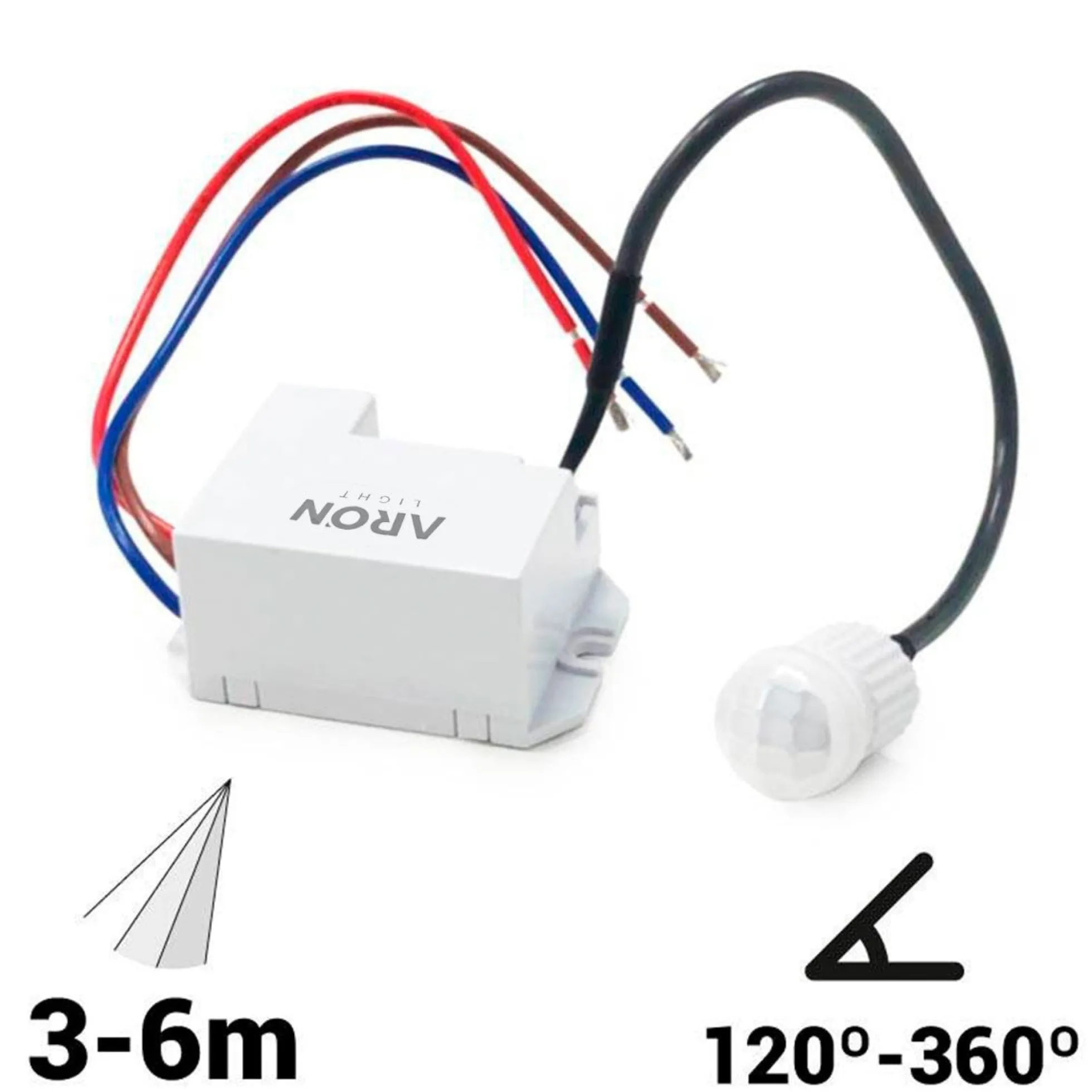 Sensor de movimiento PIR de pared/techo 120º/360º - IP20