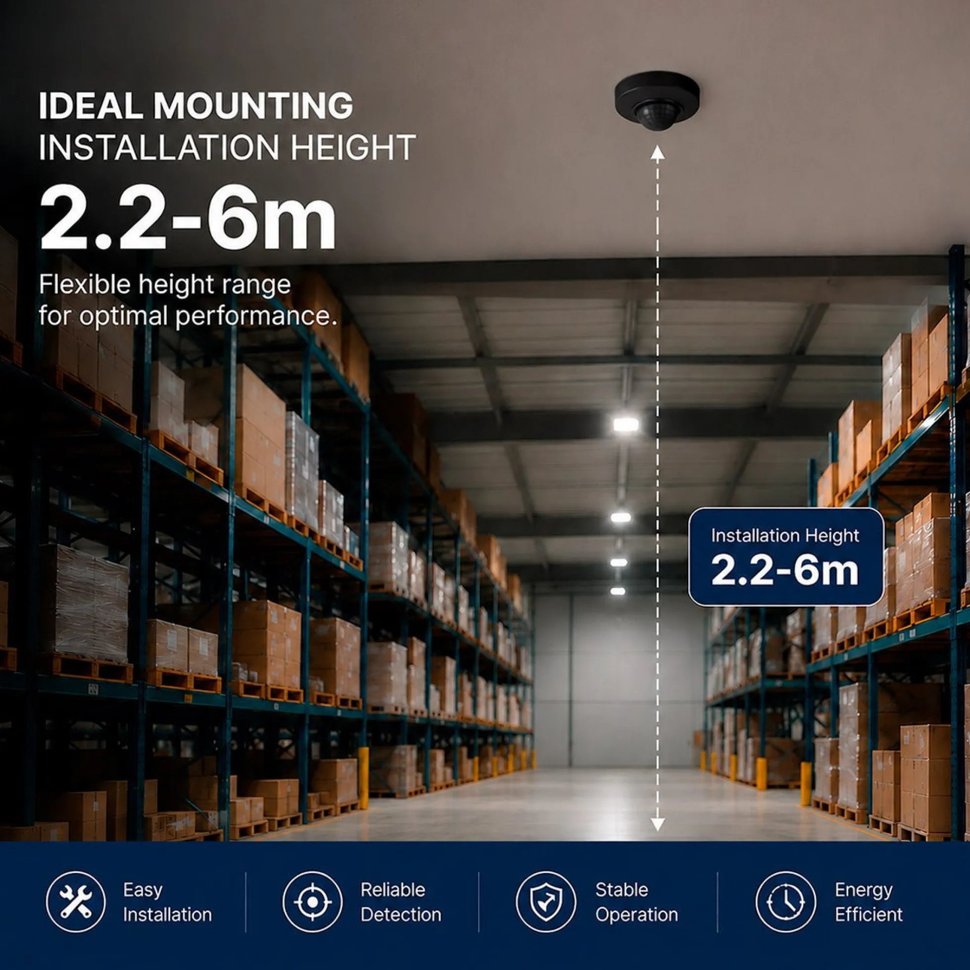 Sensor de movimiento PIR - 2 en 1 - 360º - 1000W - IP44