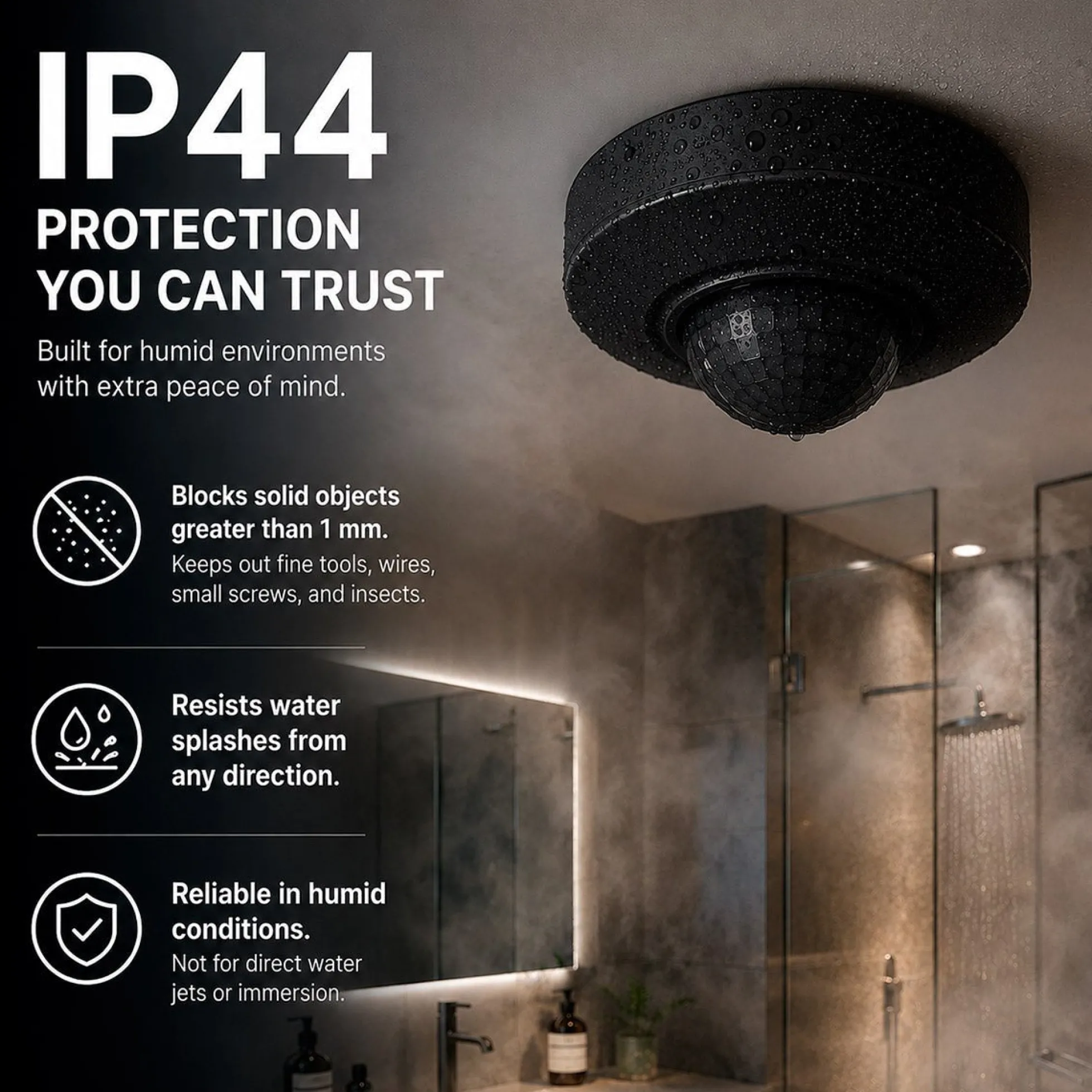 Sensor de movimiento PIR - 2 en 1 - 360º - 1000W - IP44