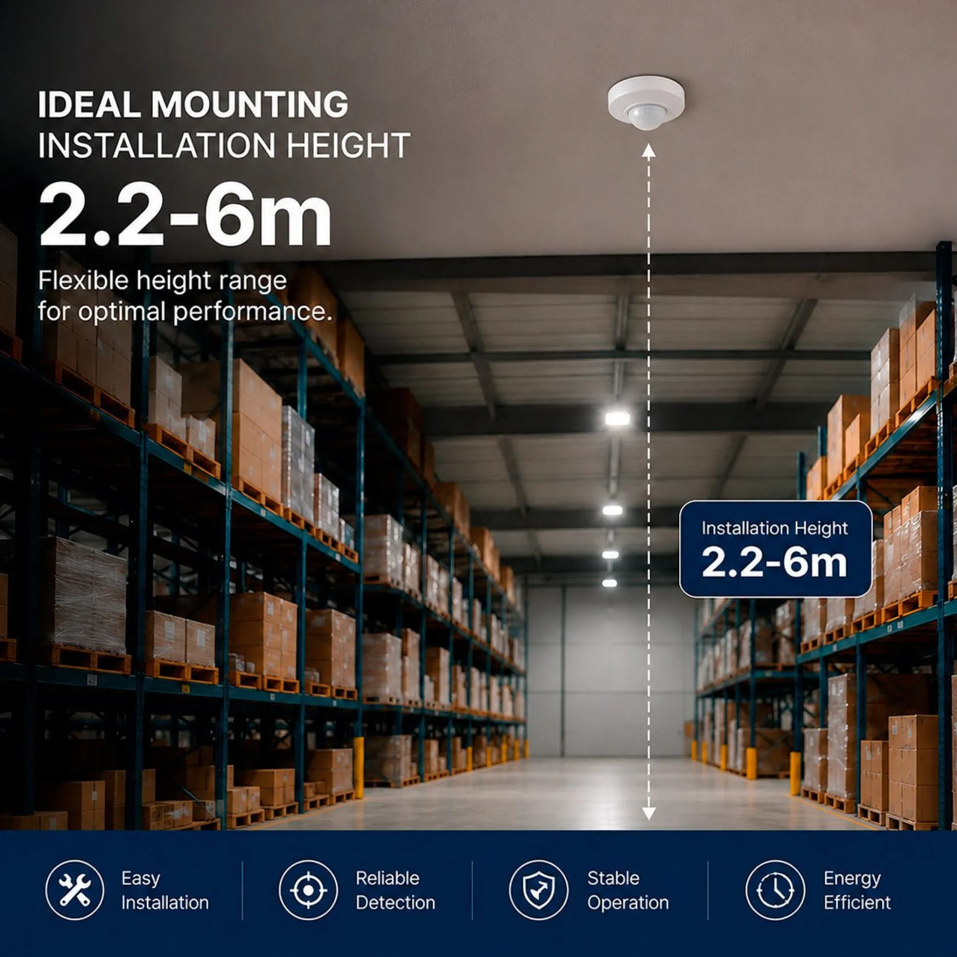 Sensor de movimiento PIR - 2 en 1 - 360º - 1000W - IP44