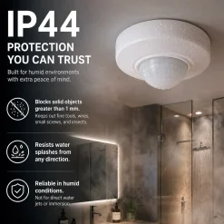 Sensor de movimiento PIR - 2 en 1 - 360º - 1000W - IP44