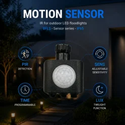 Sensor de movimiento PIR para proyectores LED de exterior BFLS - Sensor series - IP65