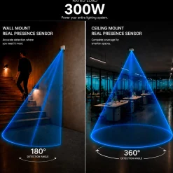 Sensor de movimiento por microondas - Superficie - 180°/ 360° - 300W - IP20