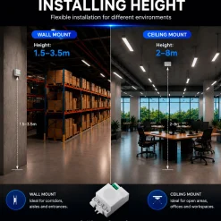 Sensor de movimiento por microondas - Superficie - 180°/ 360° - 300W - IP20