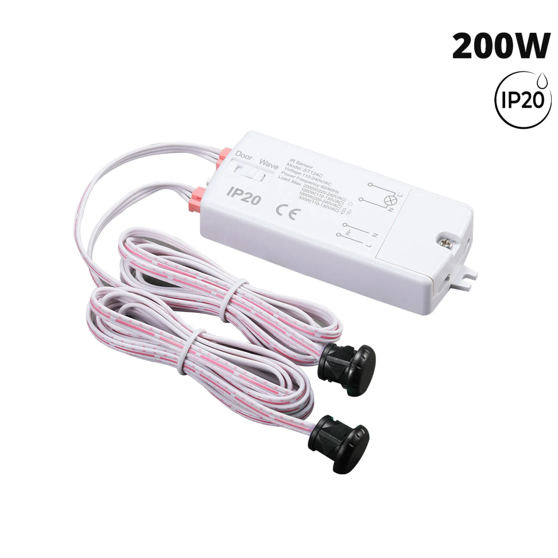 Sensor IR doble de corta distancia - Superficie - 1000W - IP20