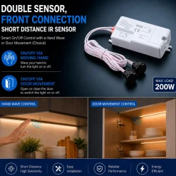 Sensor IR doble de corta distancia - Superficie - 1000W - IP20