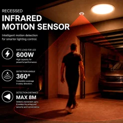 Sensor PIR de movimiento - Empotrable - 600W - 360° - IP65