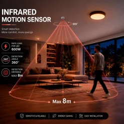Sensor PIR de movimiento - Superficie/Empotrable - 600W - 360° - IP20