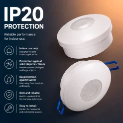 Sensor PIR de movimiento - Superficie/Empotrable - 600W - 360° - IP20