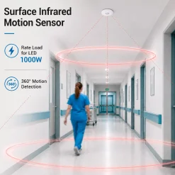 Sensor PIR de movimiento - Superficie - 1000W - 360° - IP20