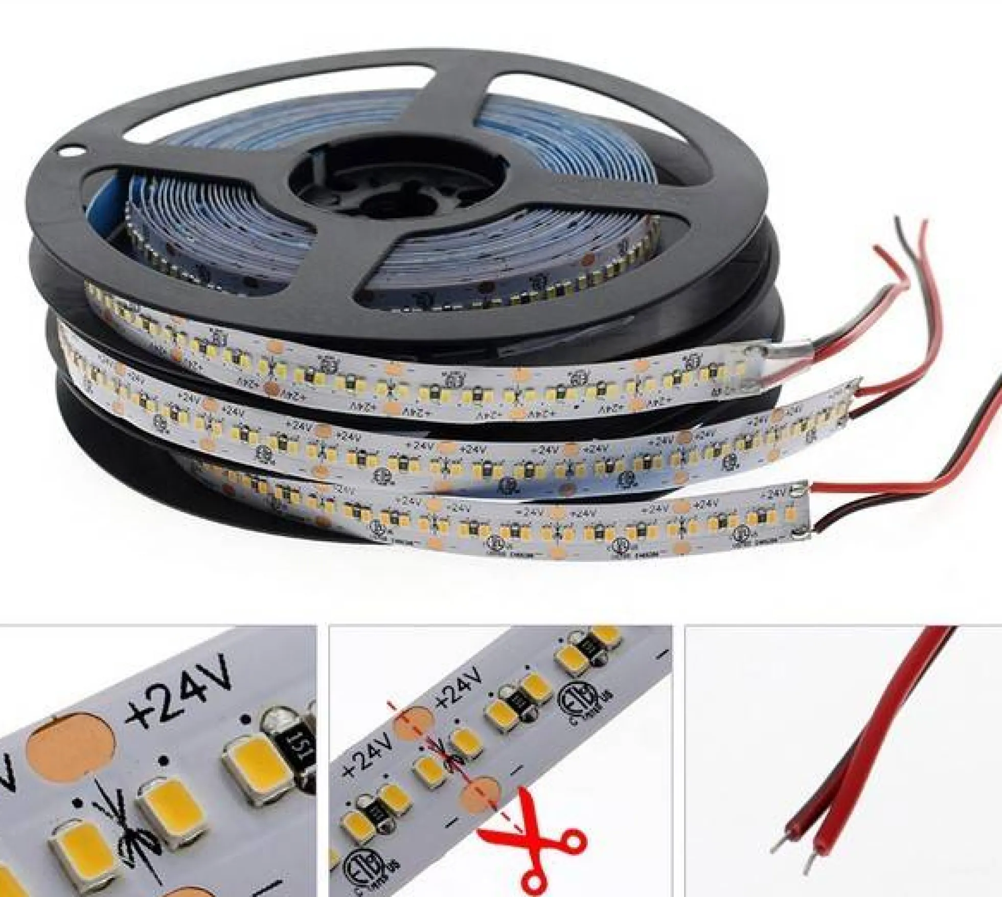 Tira de LED 24V-DC 26W/m CRI90 monocolor IP20 Rollo 5 metros