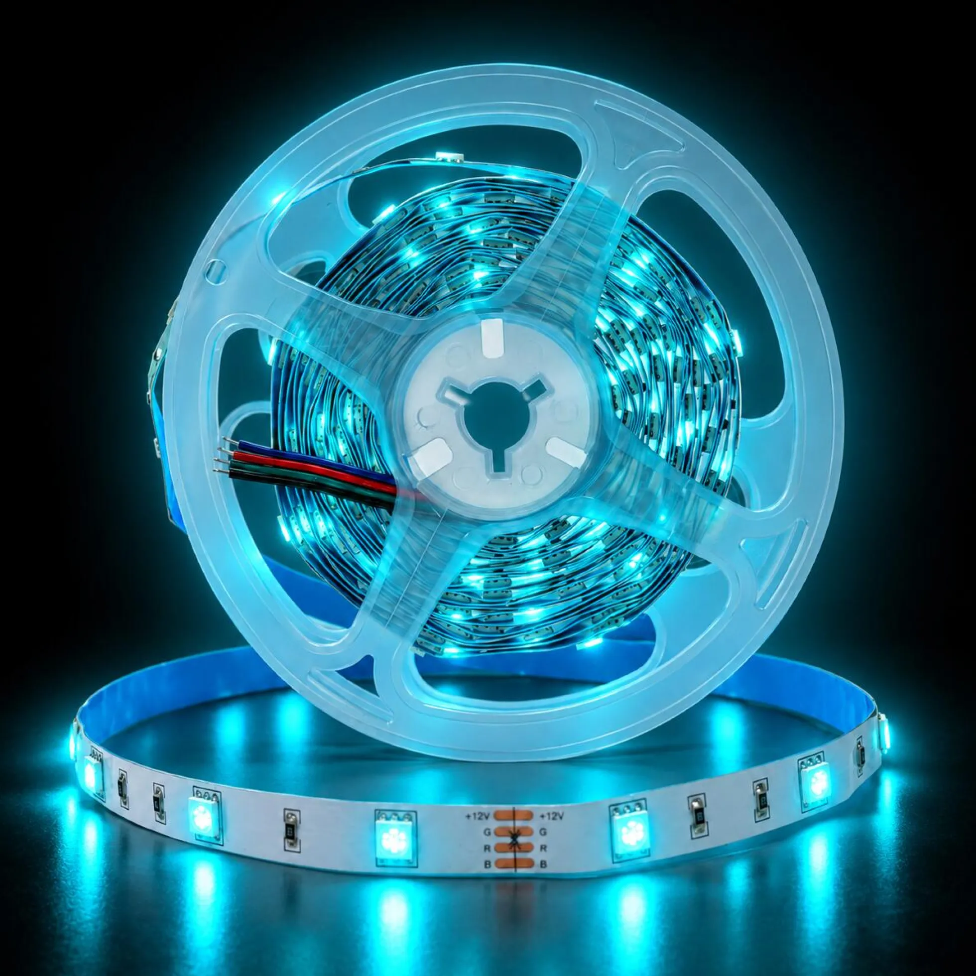 Tira de LED 12V-DC 36W 10mm multicolor RGB IP20 (SMD5050 30ch/m) Rollo 5 metros
