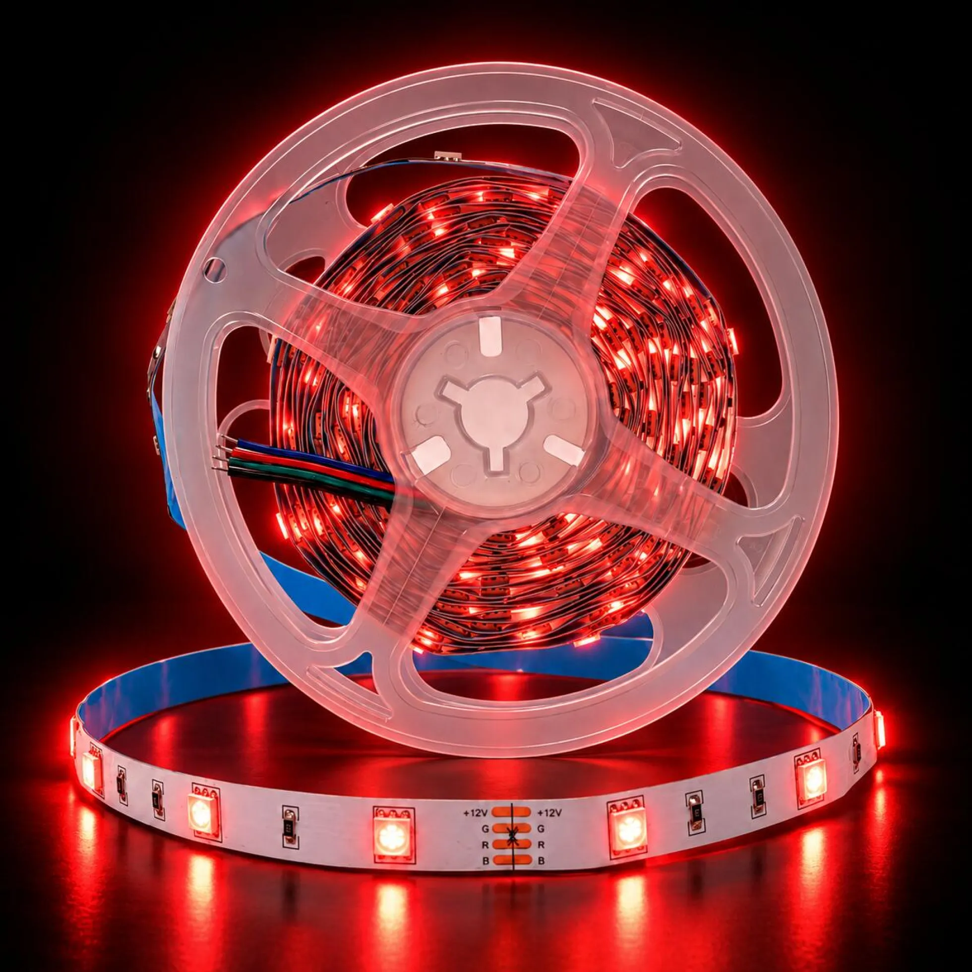 Tira de LED 12V-DC 36W 10mm multicolor RGB IP20 (SMD5050 30ch/m) Rollo 5 metros
