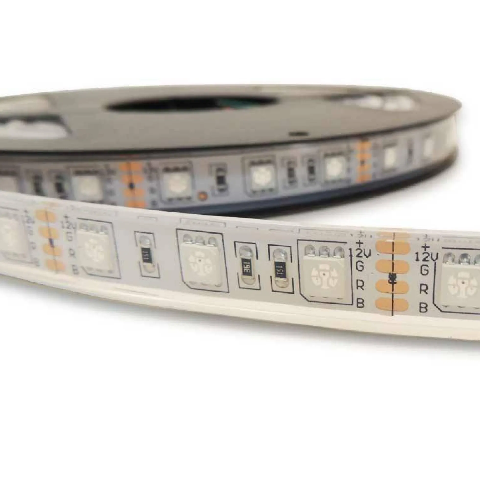 Tira de LED 12V-DC 72W 10mm multicolor RGB IP67 (SMD5050 60ch/m) Rollo 5 metros