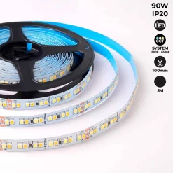 Tira de LED 24V-DC - 90W - temperatura de color regulable CCT - 1800-6500K - SMD2835 - Rollo 5 metros