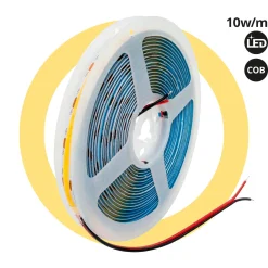 Tira LED COB 12V DC monocolor - 10W/m - 8mm - CRI90 - IP20 - 5 metros