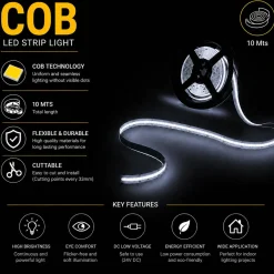 Tira LED COB 24V DC - RGBCW - 19W/m - 12mm - IP20 - Rollo de 10 metros - Corte 33mm