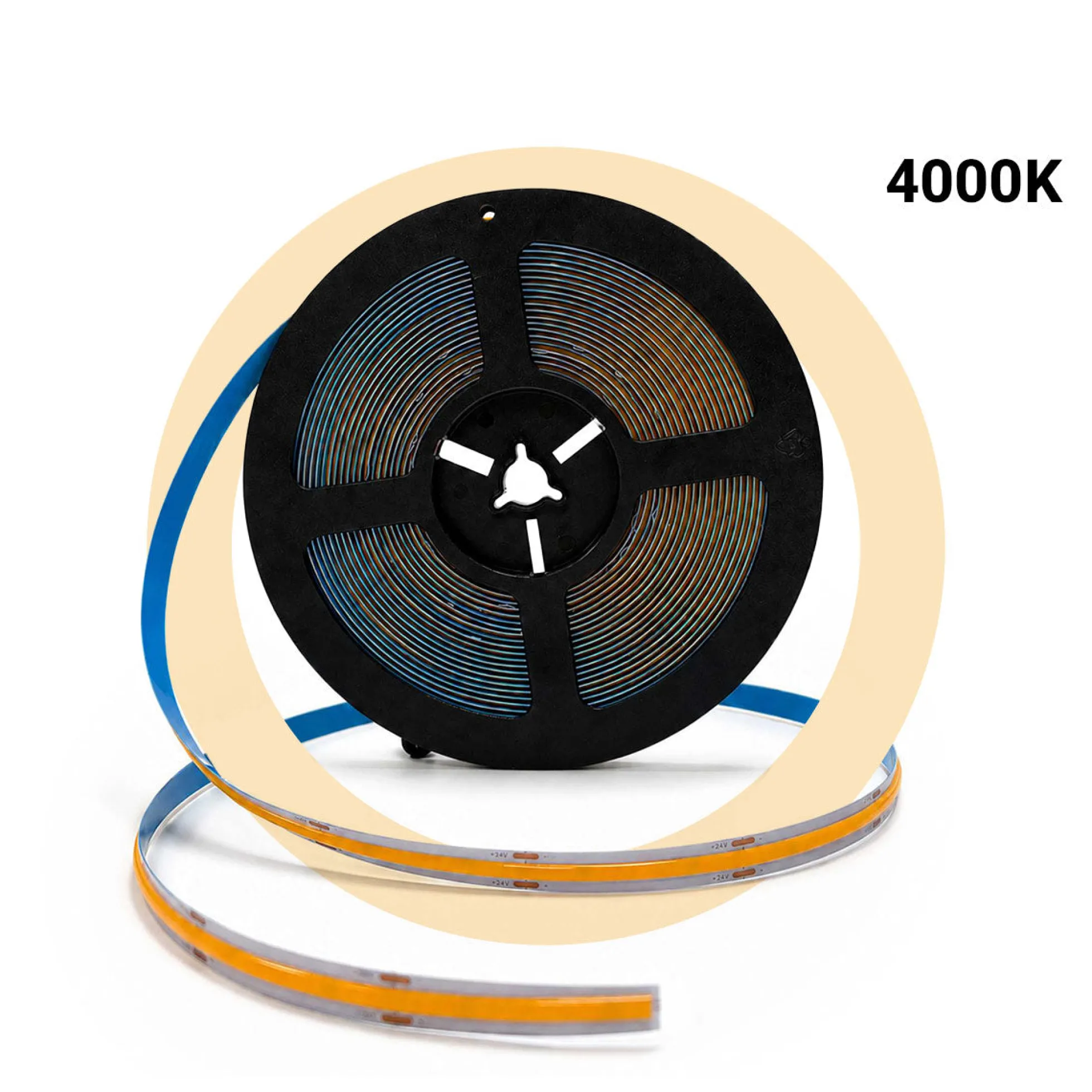 Tira LED COB 24V DC - 12W/m - 10mm - IP20 - Rollo de 10 metros - Corte cada 5cm