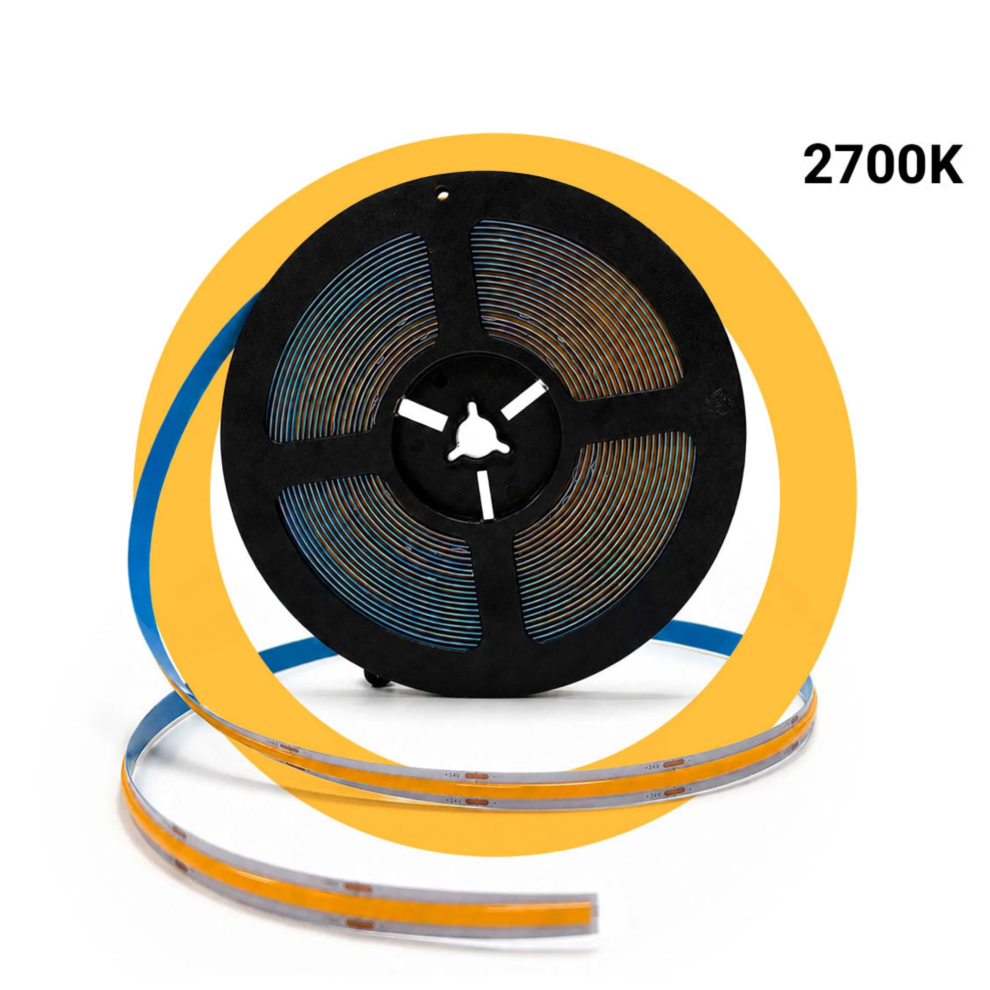 Tira LED COB 24V DC - 12W/m - 10mm - IP20 - Rollo de 10 metros - Corte cada 5cm