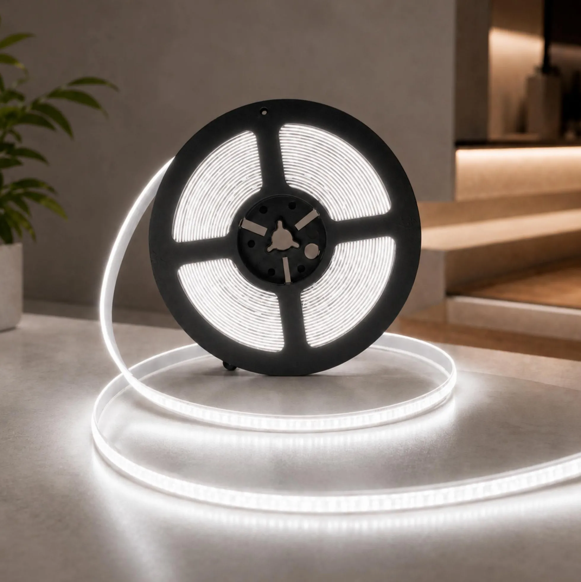 Tira LED COB 24V DC - 12W/m - 10mm - IP20 - Rollo de 10 metros - Corte cada 5cm