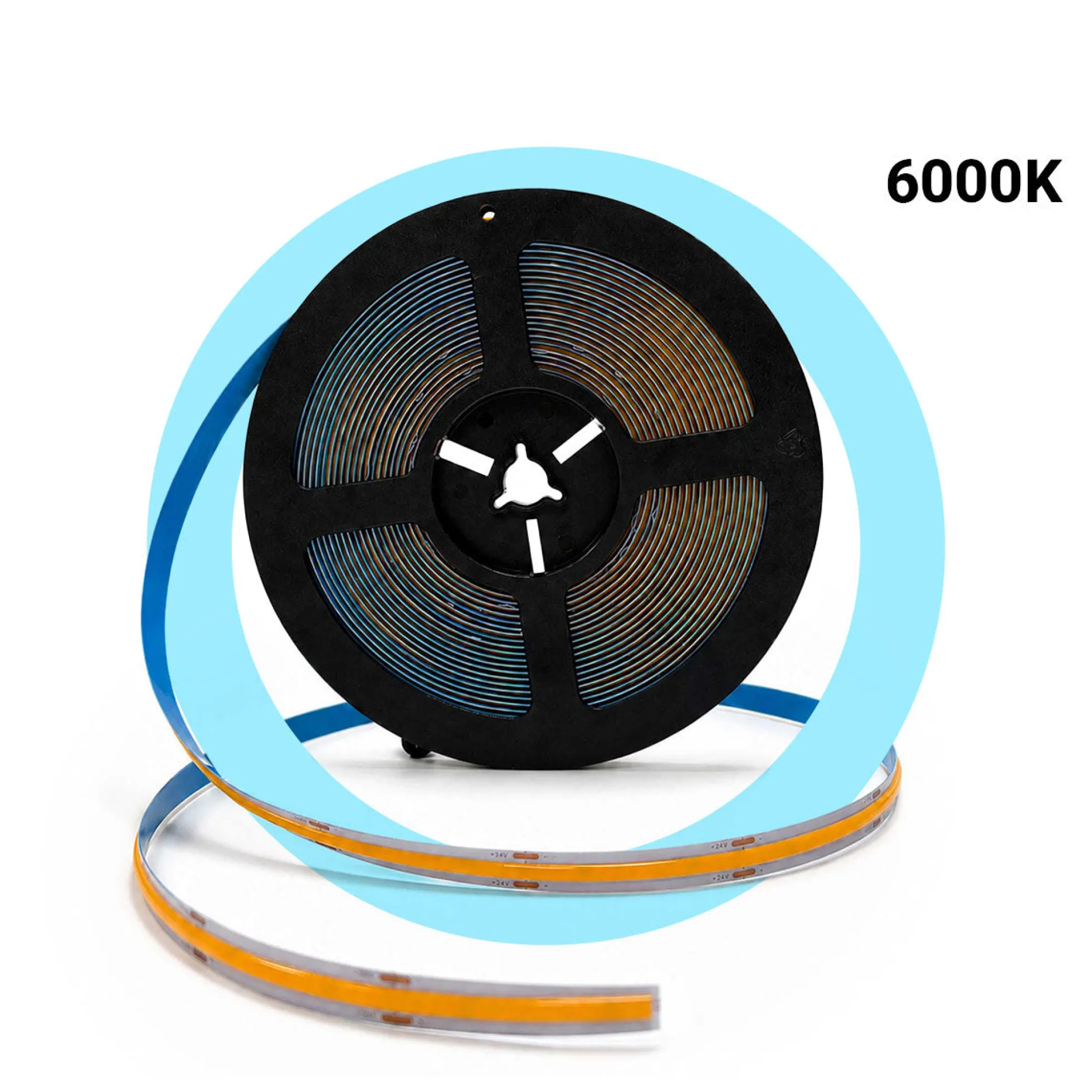 Tira LED COB 24V DC - 12W/m - 10mm - IP20 - Rollo de 10 metros - Corte cada 5cm