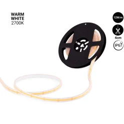 Tira LED COB 24V DC - 12W/m - 10mm - IP67 - Rollo de 5 metros - Corte cada 4cm