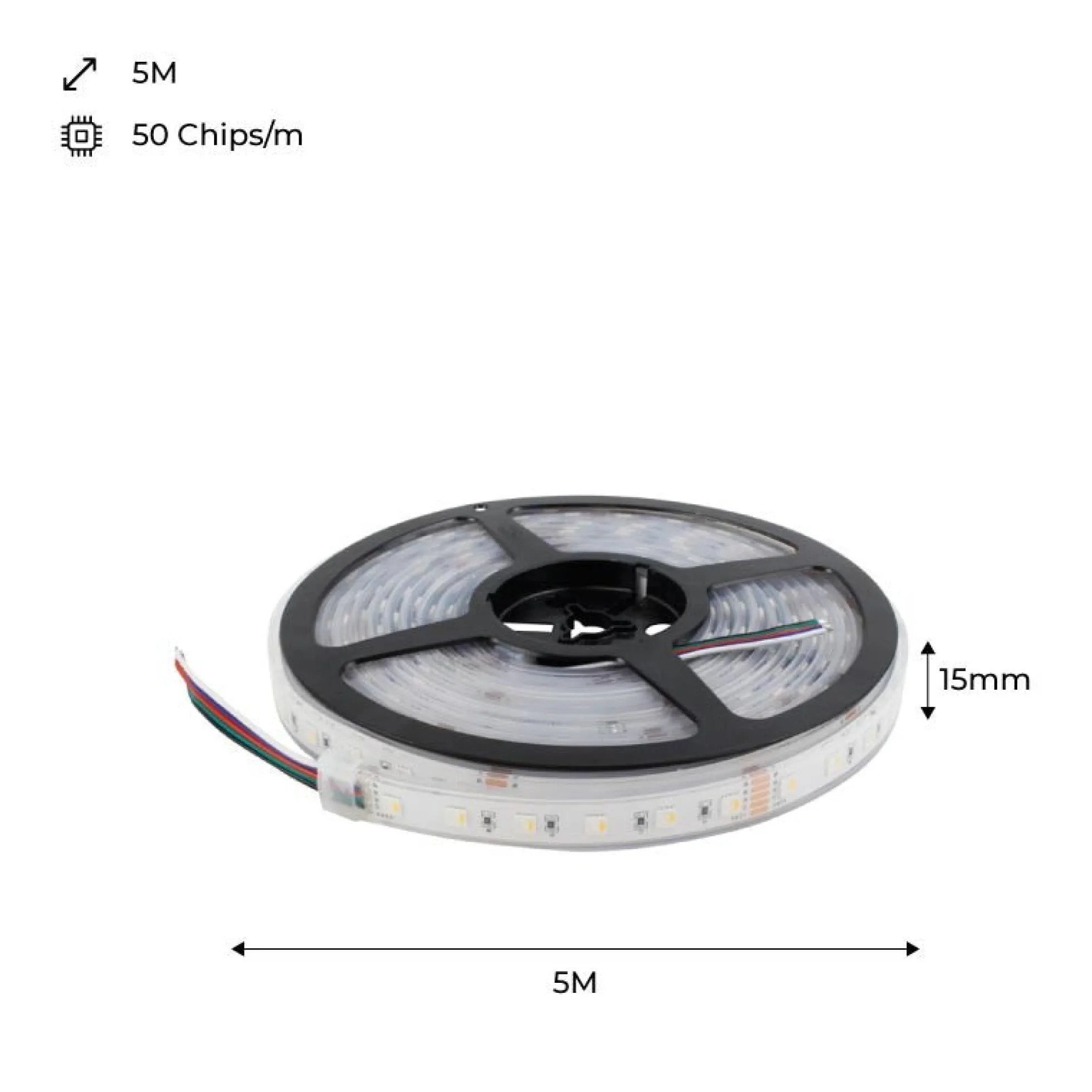 Tira LED estanca RGBWW - 19W/m - 24V - 60 LED/M - IP67 - 5m