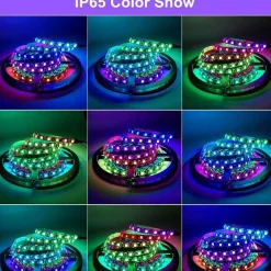 Tira LED inteligente IC RGB 12V DC - 14,4 W/m - IP65 - 60 LED/m - Ancho 10mm - 5 metros