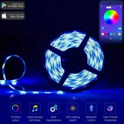 Tira LED inteligente IC RGB 12V DC - 14,4 W/m - IP65 - 60 LED/m - Ancho 10mm - 5 metros