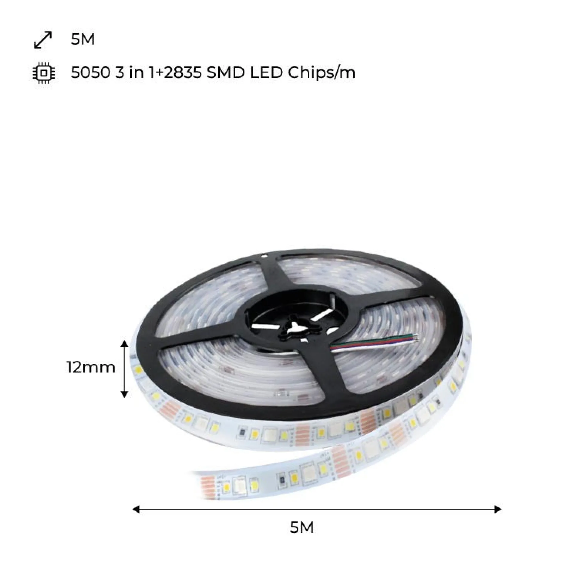 Tira LED RGB+CCT - 70W - 24V - IP20 - 5metros