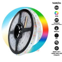 Tira LED RGB+CCT - 70W - 24V - IP20 - 5metros