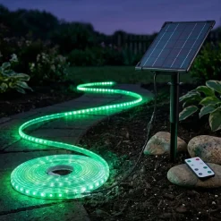 Tira LED solar exterior con mando a distancia - 40W - 10 metros - IP65 - RGB