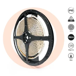 Tira LED 220V AC - Monocolor - 8W/m - 10mm - IP65 - 5 metros - 120ch/m