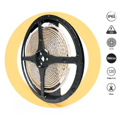 Tira LED 220V AC - Monocolor - 8W/m - 10mm - IP65 - 5 metros - 120ch/m