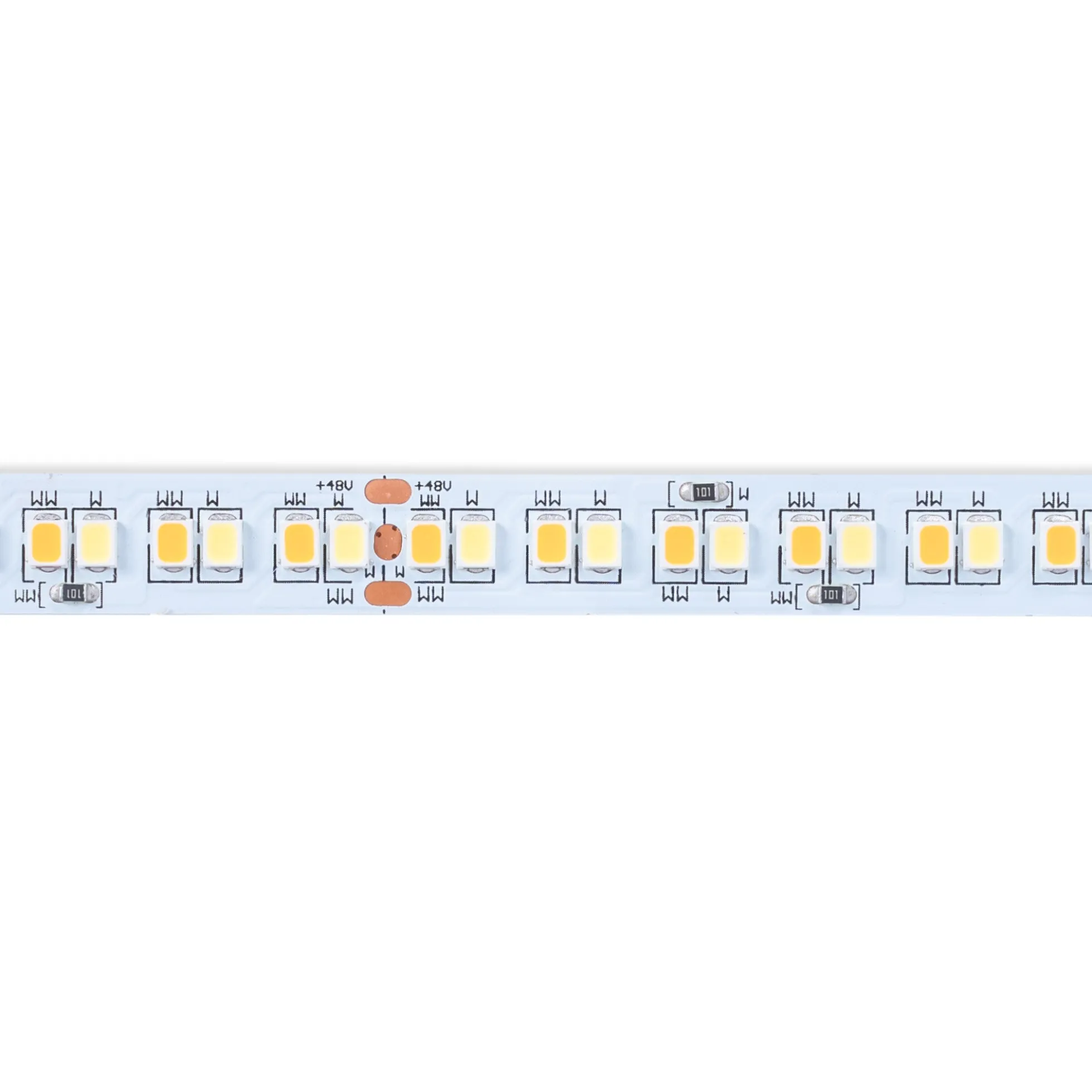 Tira LED 48V DC - CCT (1800-6500K) - 12W/m - 10mm - IP20 - 20 metros - 224ch/m