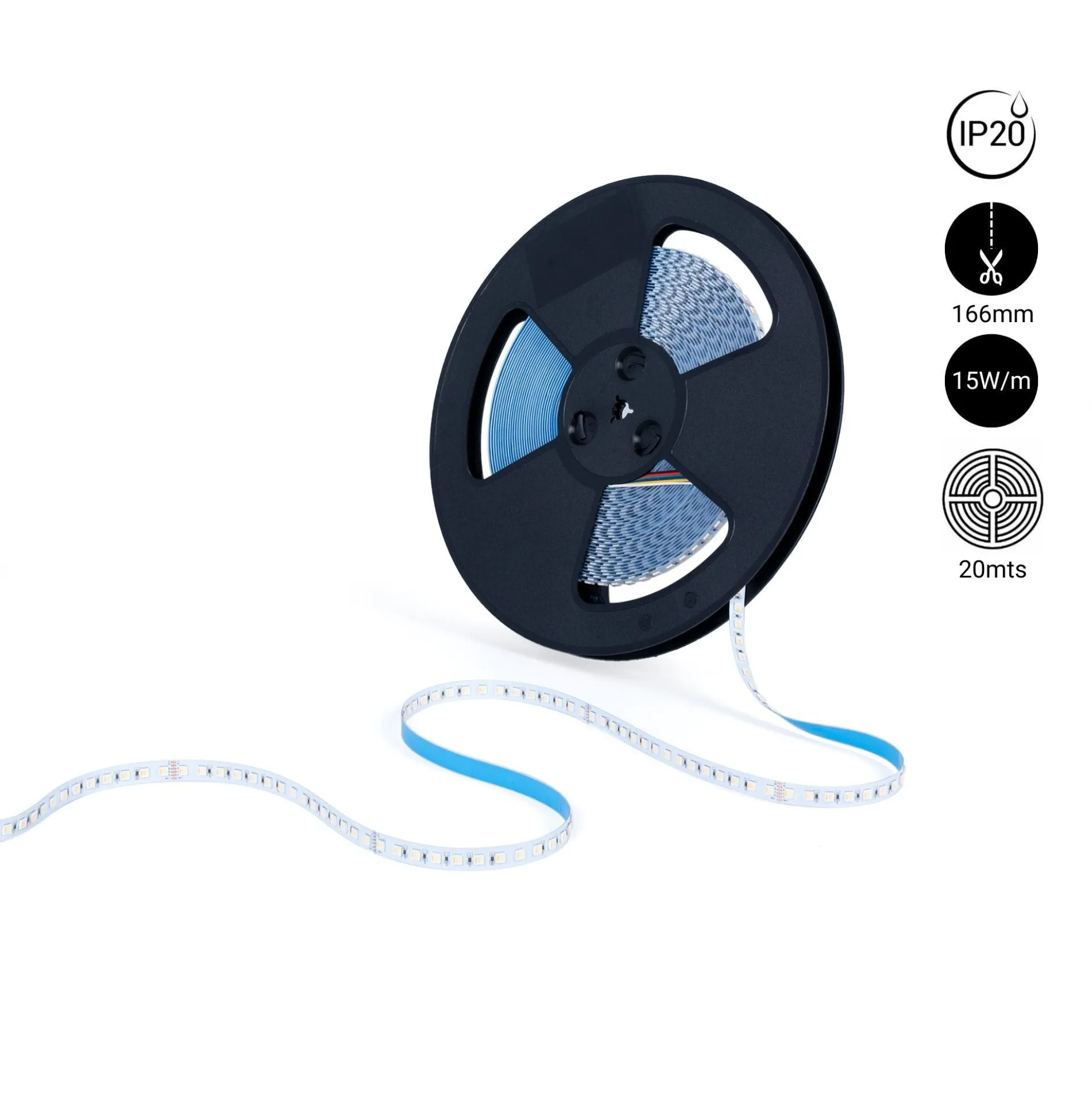 Tira LED 48V DC - RGB + CCT - 15W/m - 12mm - IP20 - 20 metros - 90ch/m